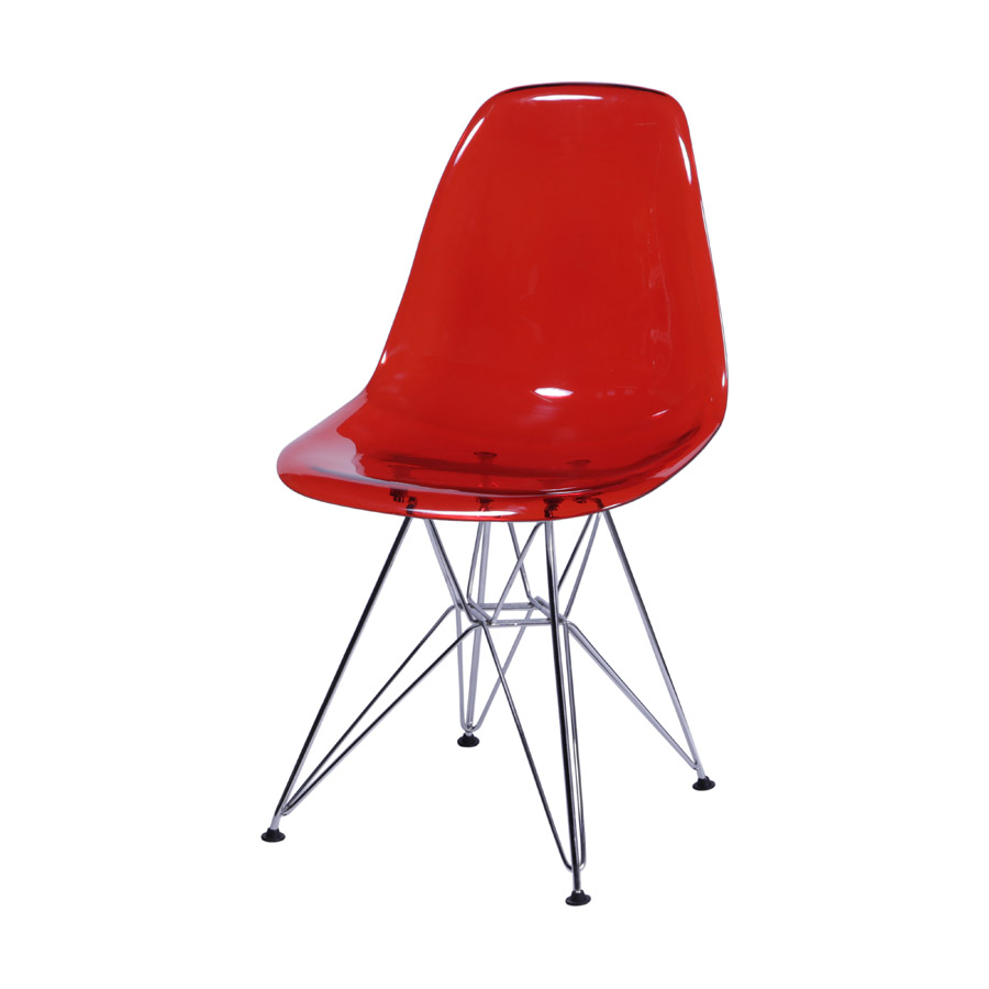 CADEIRA DKR PC VERMELHA BASE CROMADA