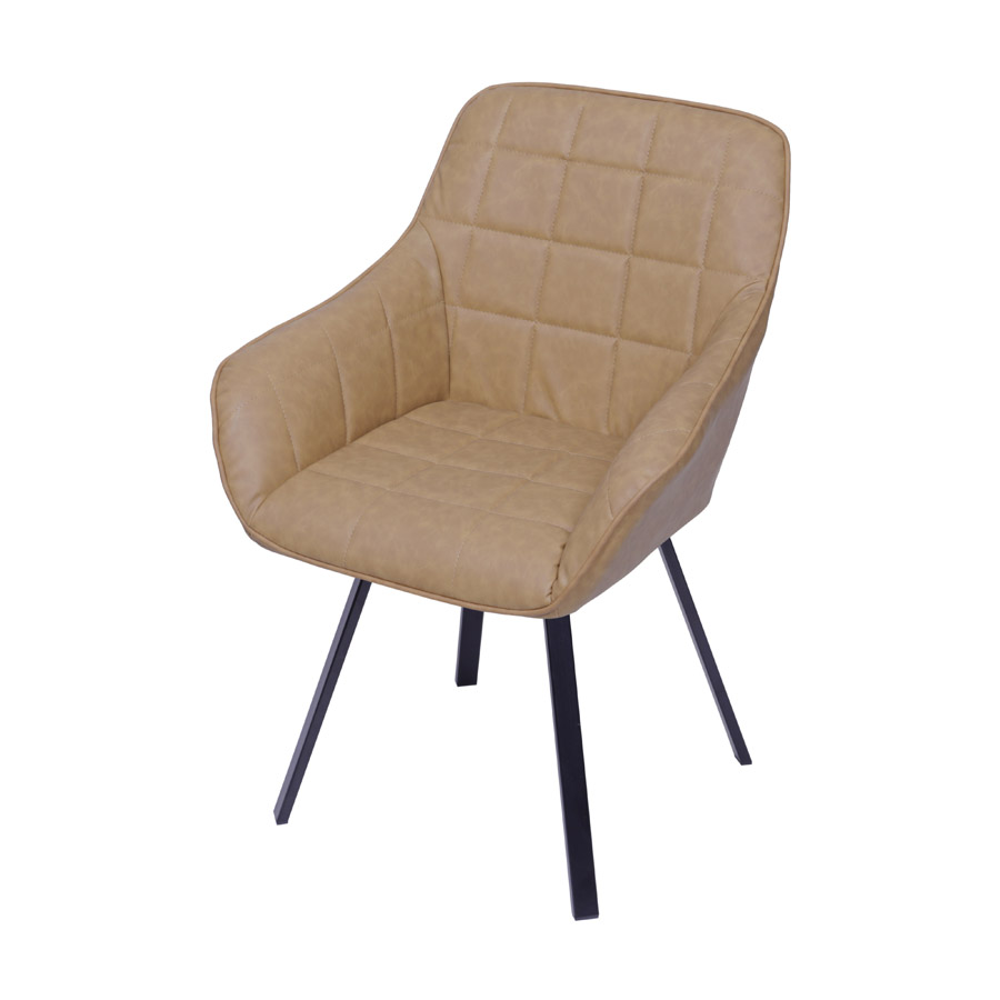 POLTRONA DANA COM BRACO P.U. CARAMELO GIRATORIA